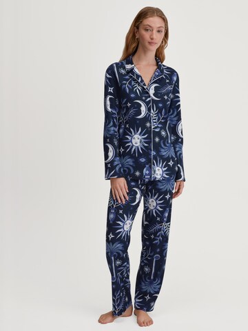 CALIDA Pyjama 'Winter Dreams'‌‌ in Blau: Vorderseite
