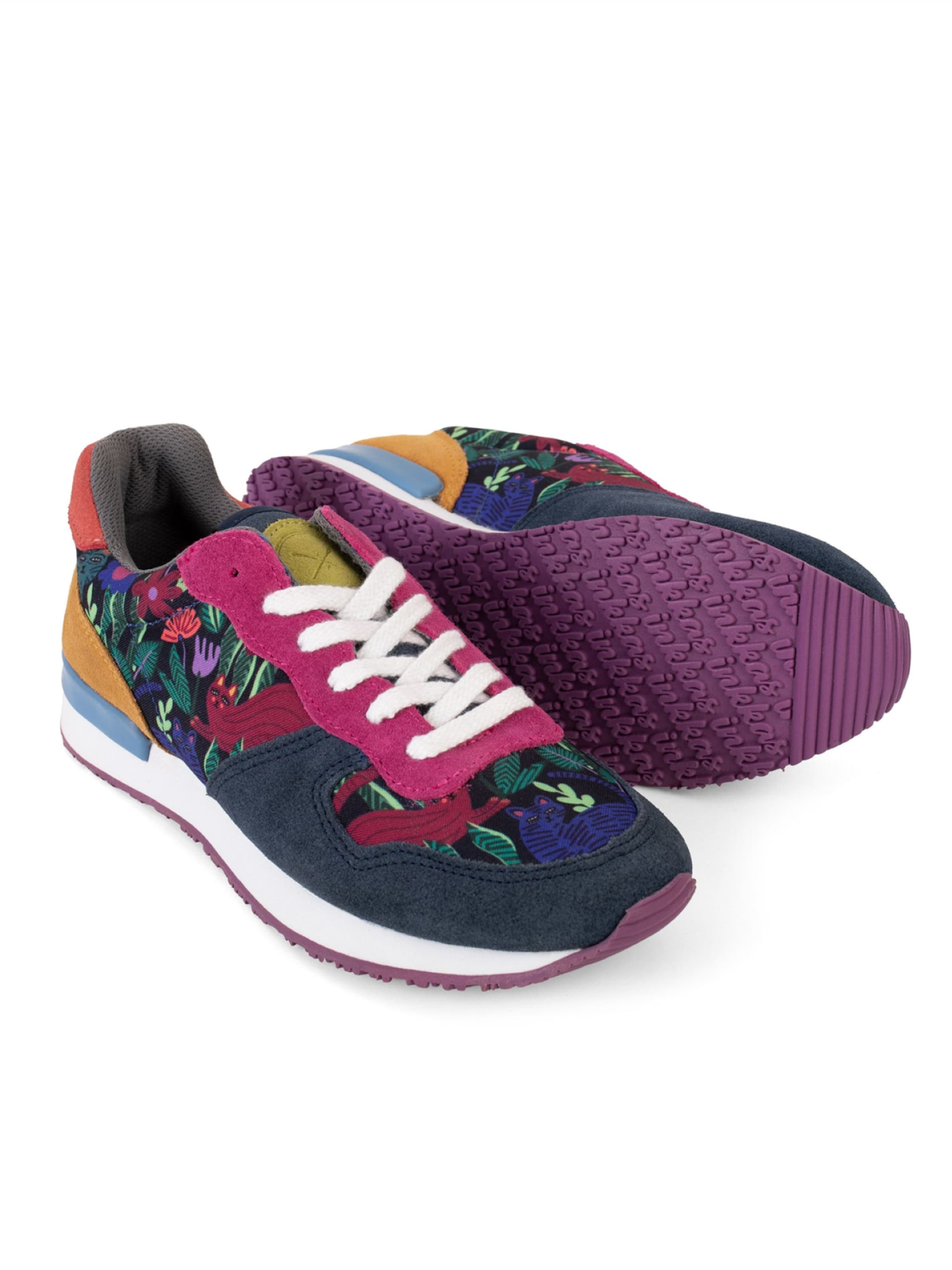 inkkas Sneaker low 'Inkkas Sokoke Sneaker – handgefertigter Damen-Sneaker aus Leder mit Katzenmotiv'‌‌‌‌ in Mischfarben