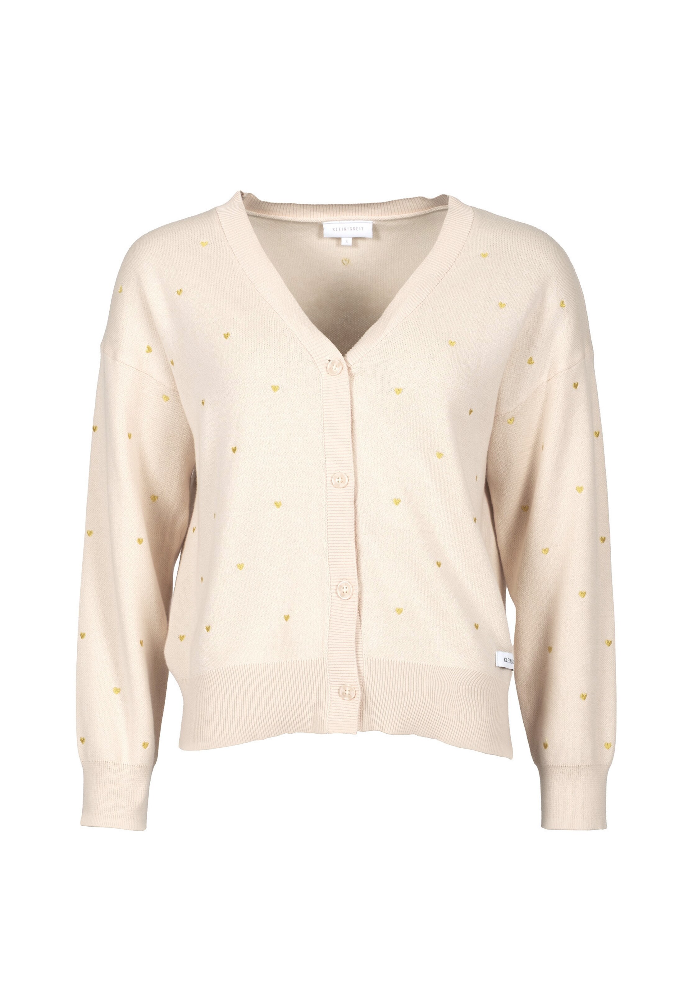 Kleinigkeit Strickjacke 'Herzen' in Beige: Vorderseite