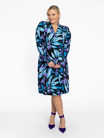 YOEK Jurk ' Print ' in Blauw