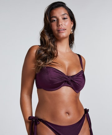 Hunkemöller - Balconette Top de biquíni 'Colsta' em roxo: frente