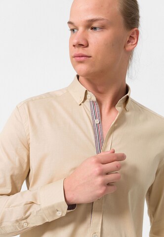 Felix Hardy Slim fit Overhemd in Beige