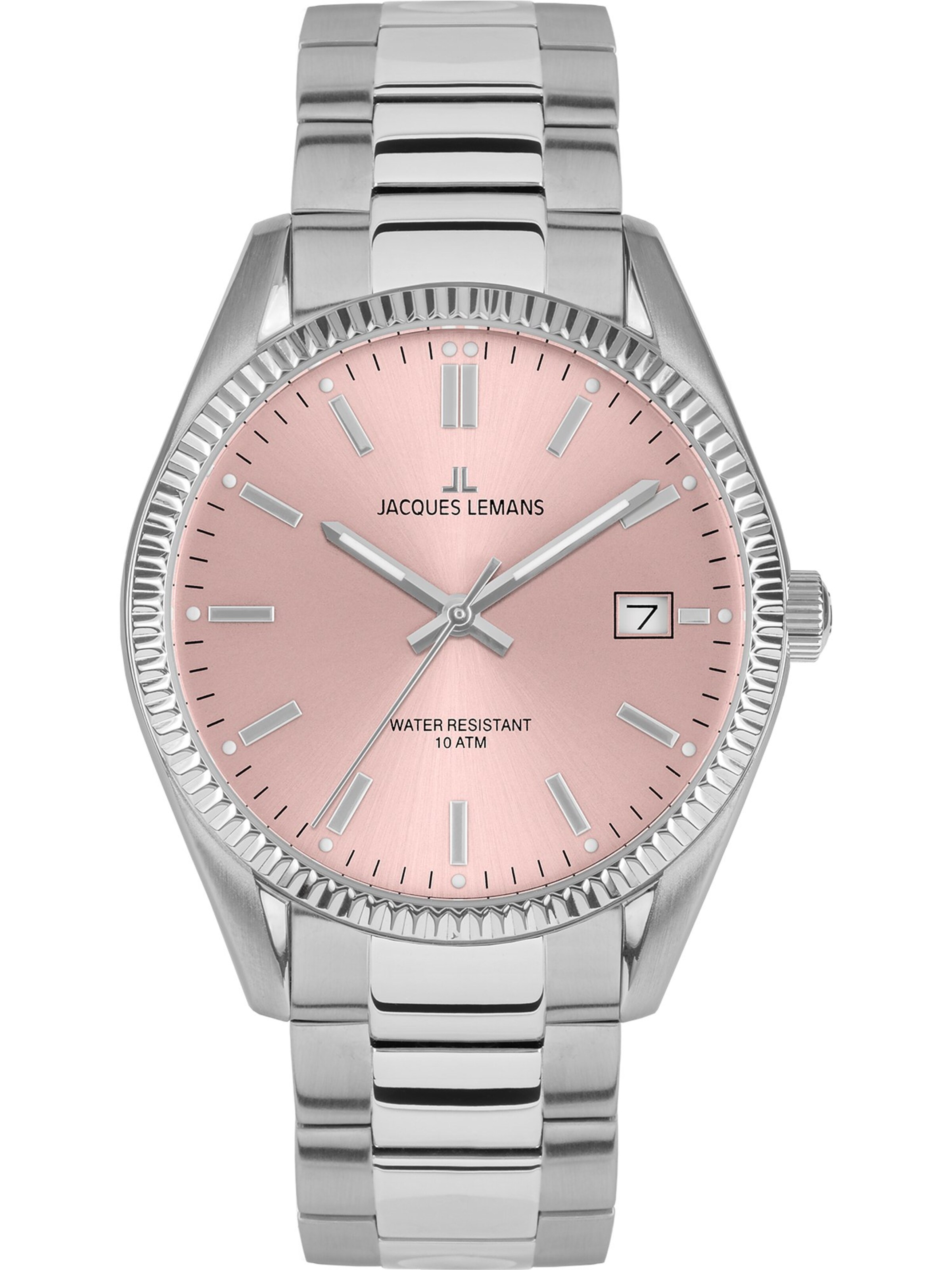 Jacques Lemans Uhr in Pink: Vorderseite