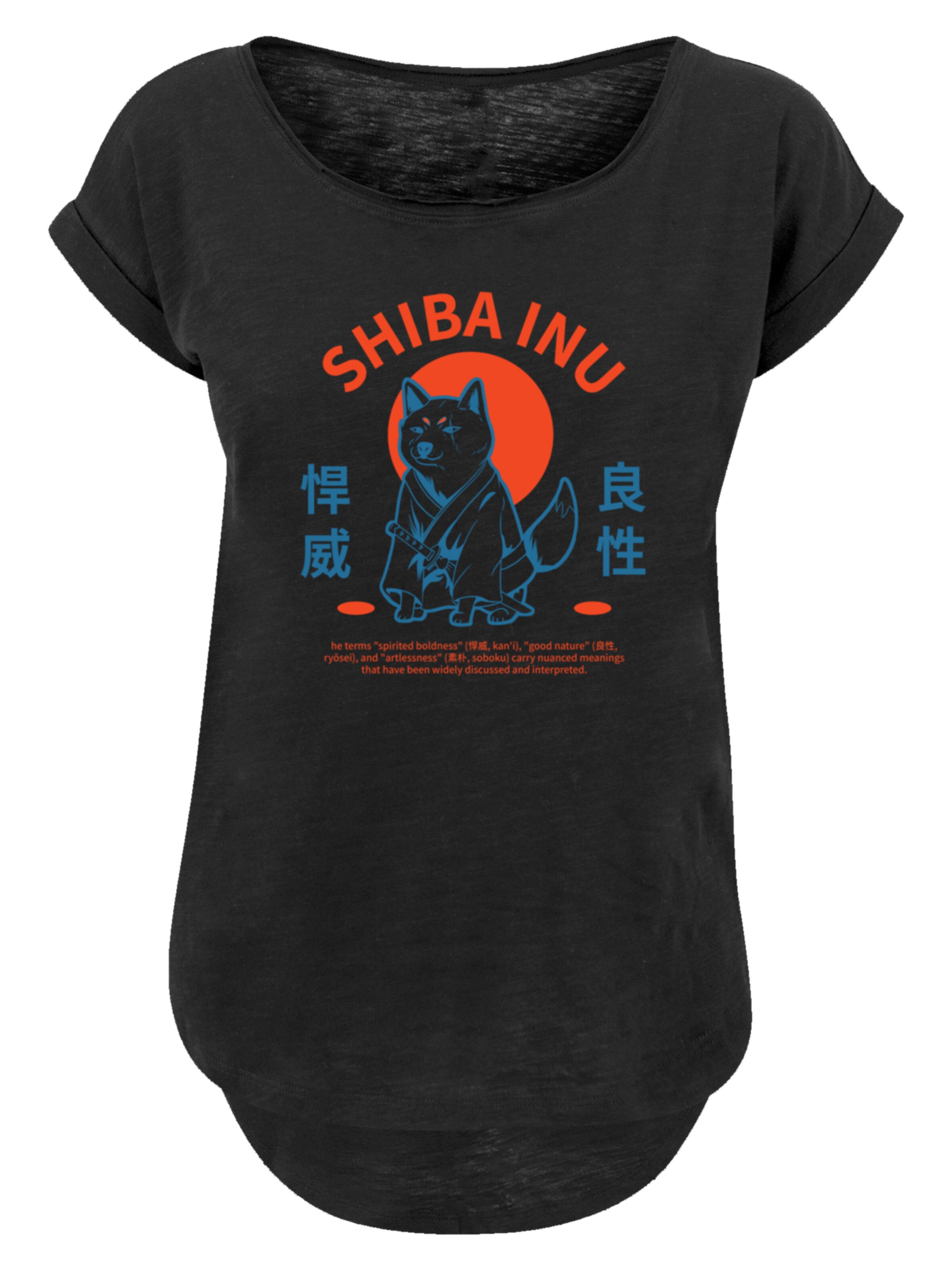F4NT4STIC T-Shirt 'Japanischer Shiba Inu Hund' in Schwarz: Vorderseite