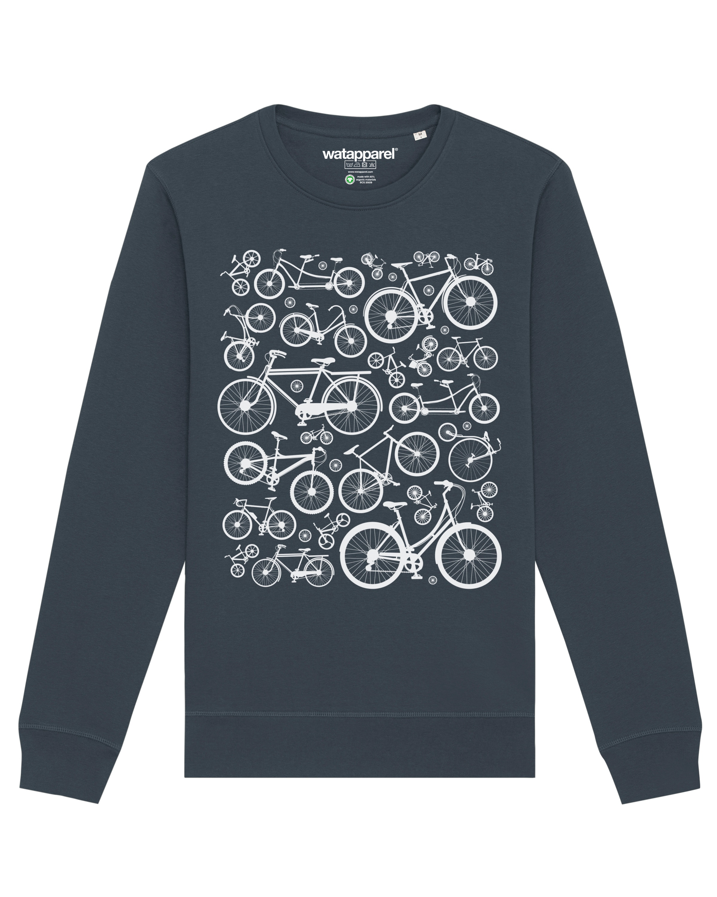Watapparel Sweatshirt ' Fahrräder ' in Grey: front