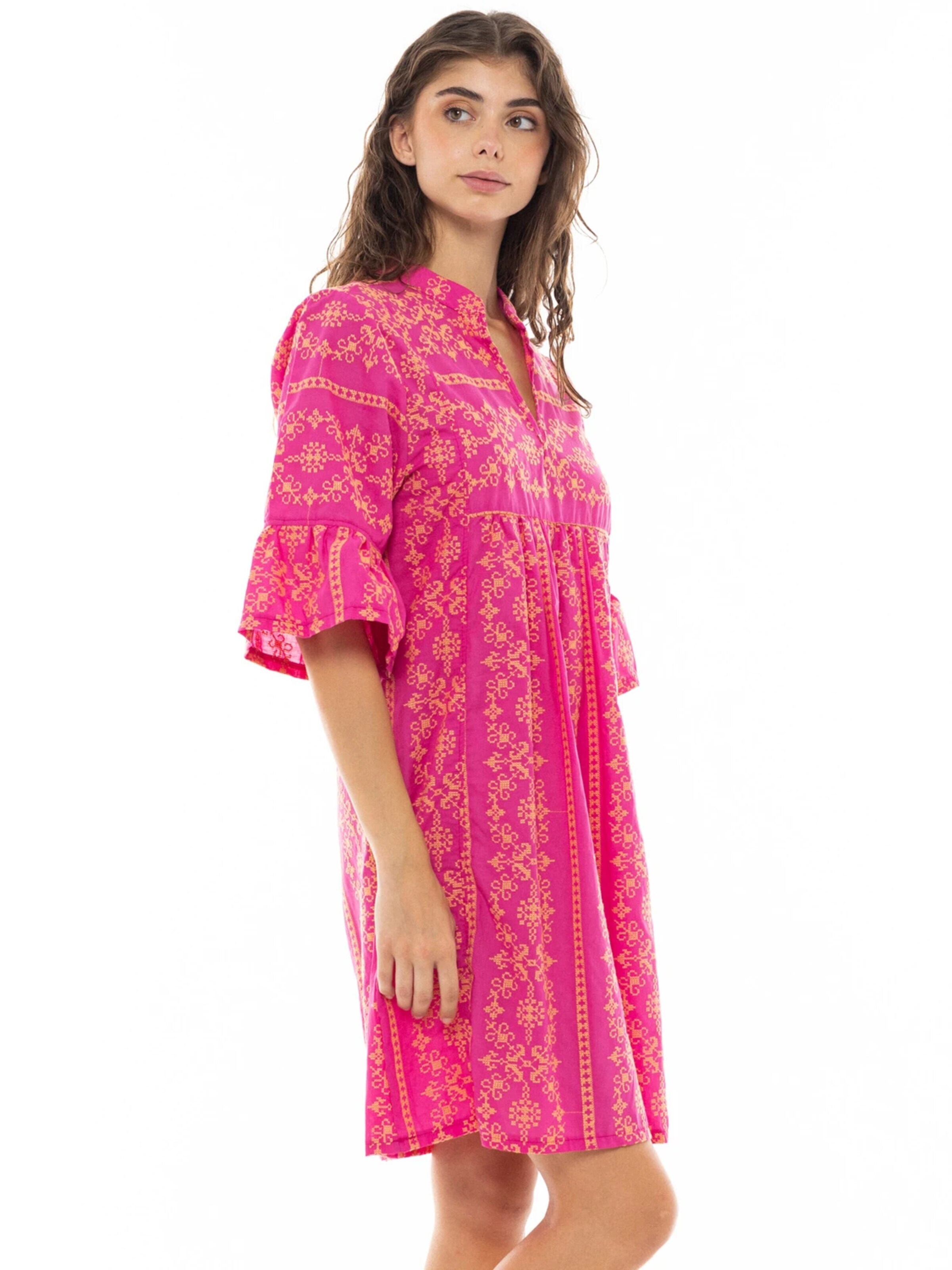 Pink LabelLjetna haljina 'BEACHWEAR EMBROIDERY ORANGE' - crvena boja
