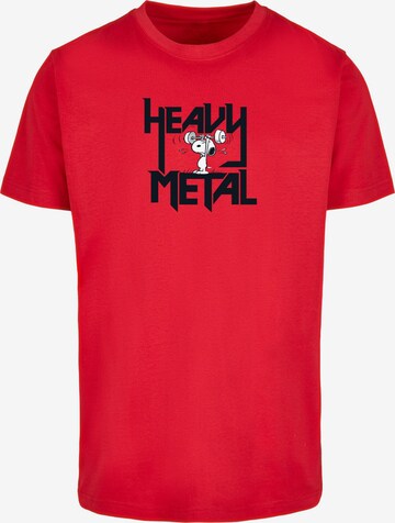 T-Shirt 'Peanuts - Heavy Metal' Merchcode en rouge : devant