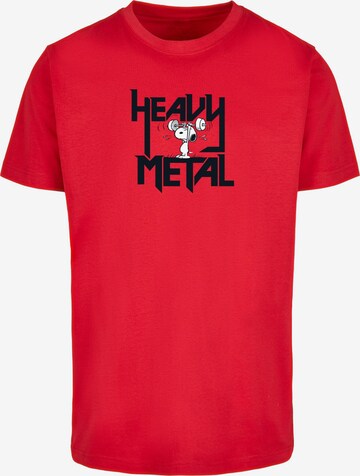 Merchcode Shirt 'Peanuts - Heavy Metal' in Rot: predná strana