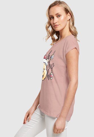 ABSOLUTE CULT T-Shirt 'Winnie The Pooh - Ho Ho Ho Baubles' in Pink