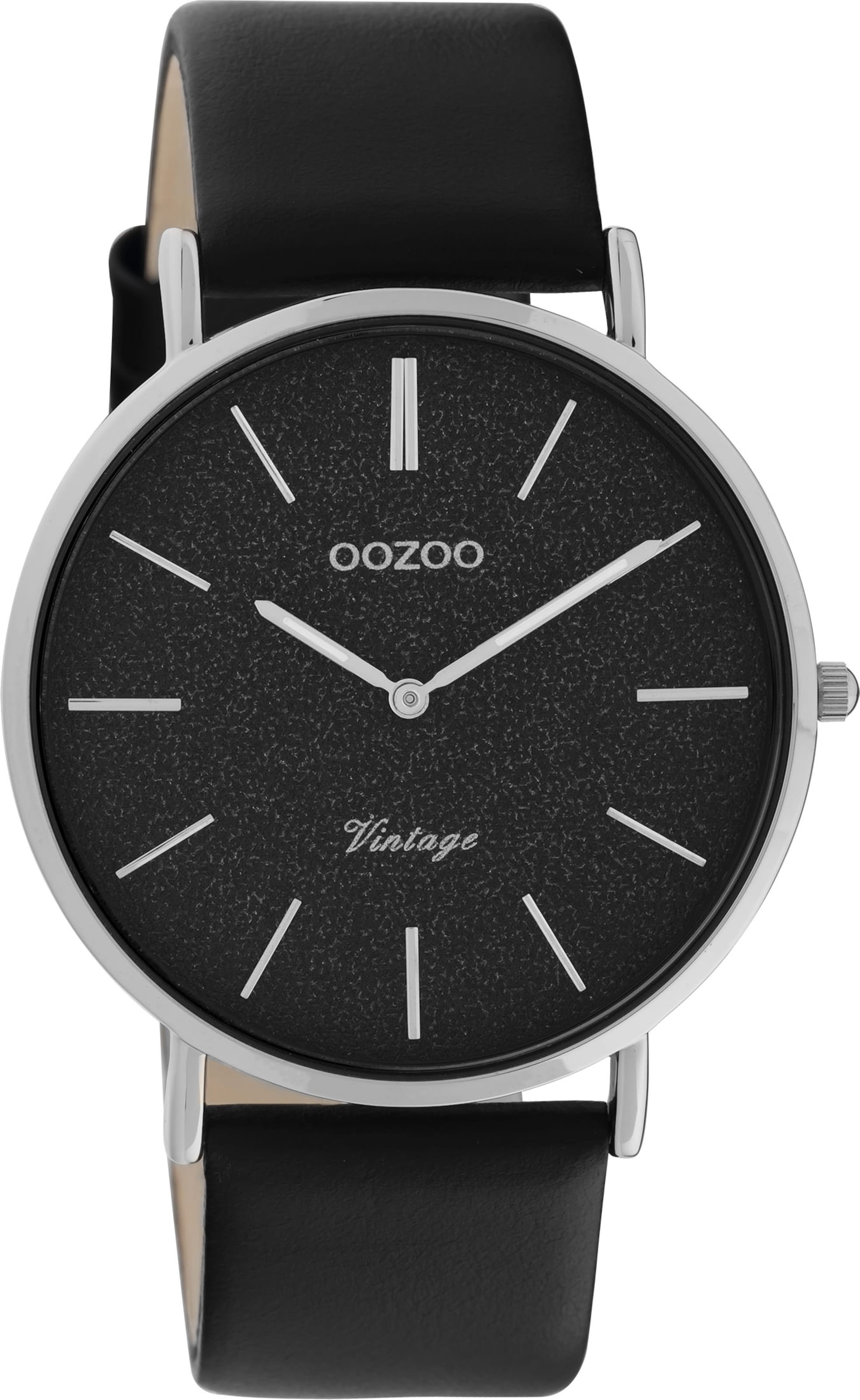OOZOO Analog Watch in Black: front