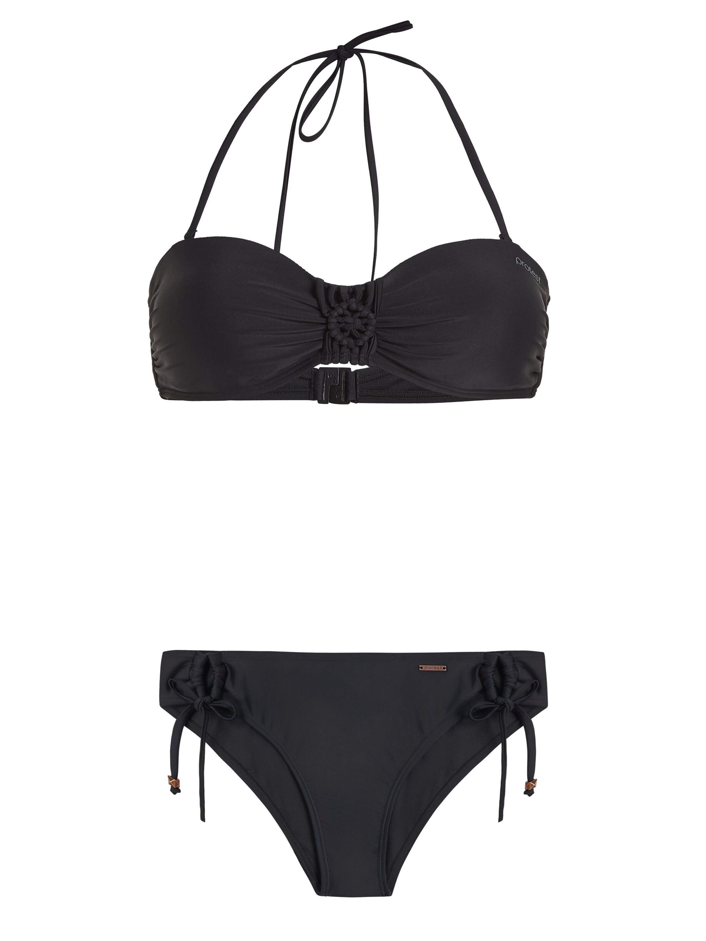 PROTEST Bandeau Bikini 'PRTSOLEMAN' in Zwart: voorkant