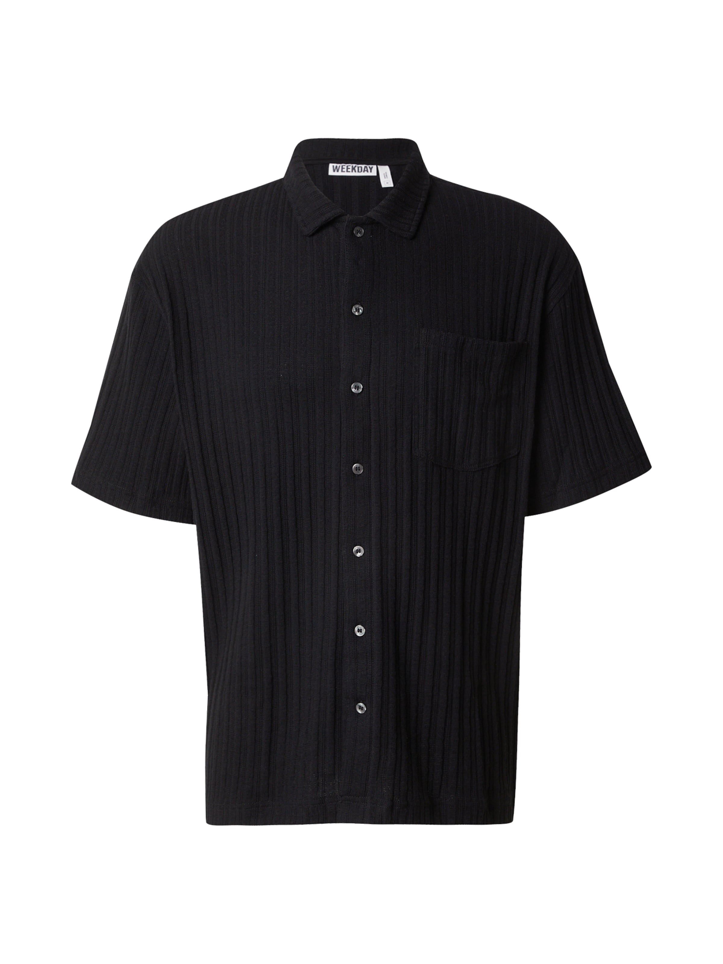 WEEKDAY Regular fit Πουκάμισο σε μαύρο: μπροστά