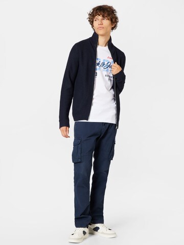 JACK & JONES Knit Cardigan 'DAMIAN' in Blue