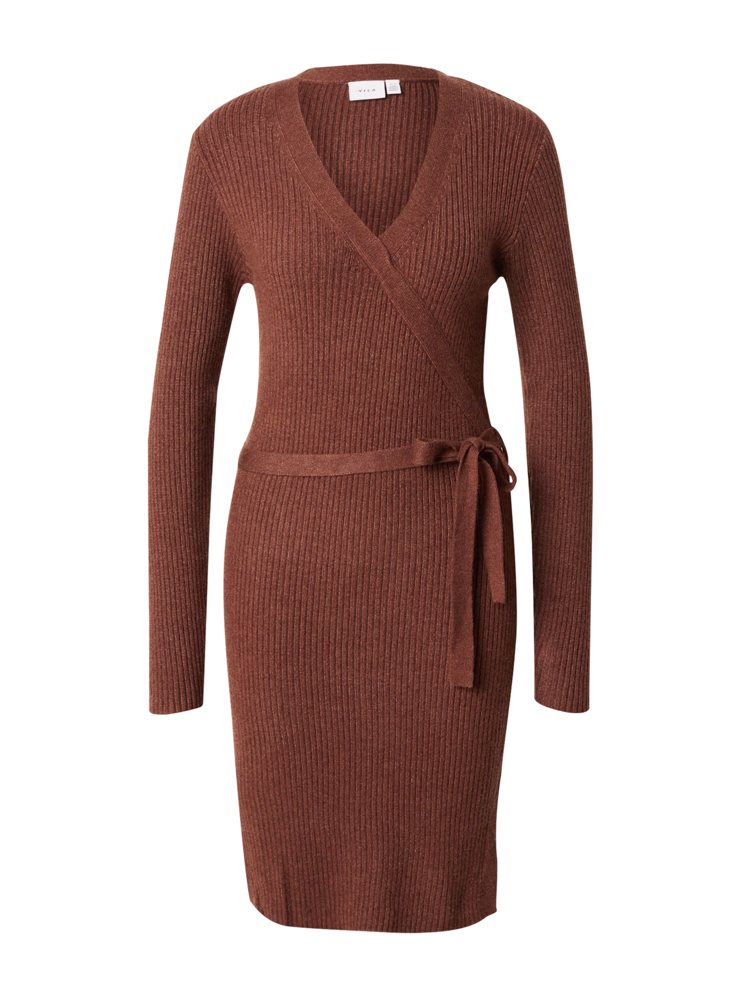 VILA Πλεκτό φόρεμα 'Ril' σε καφέ: μπροστά