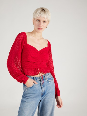 HOLLISTER Bluza | rdeča barva: sprednja stran