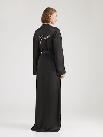 GUESS Long Bathrobe in Black: front