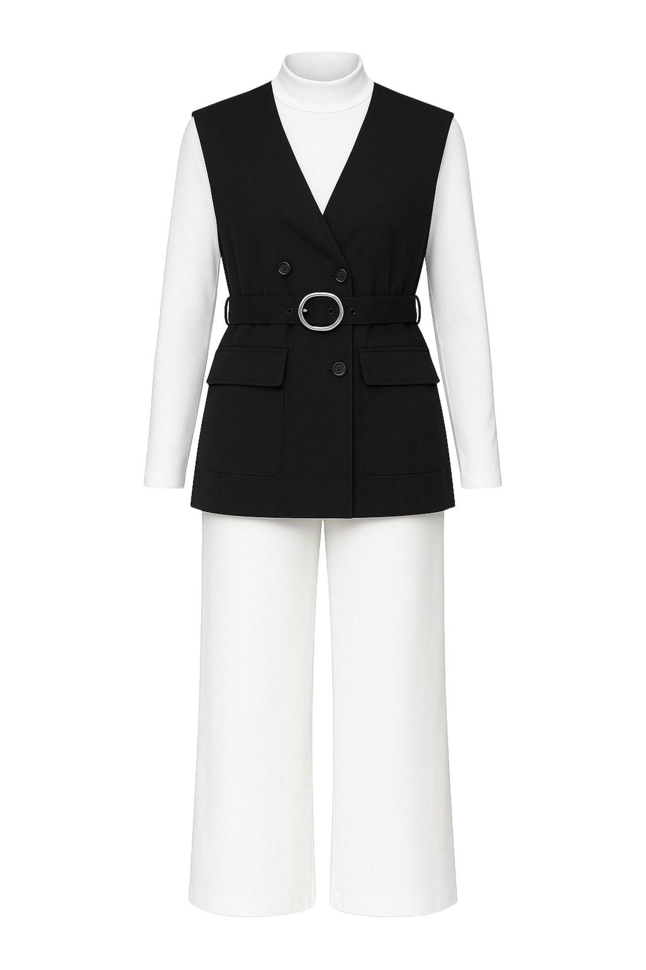 MODAMIHRAM Hosenanzug in Schwarz: Vorderseite