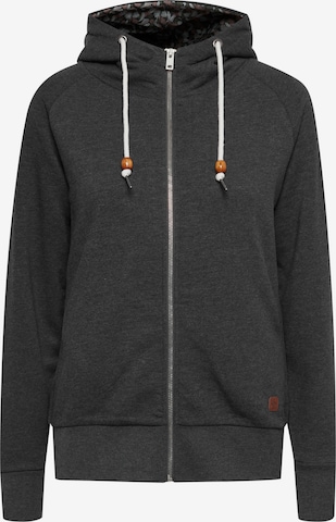 Oxmo Zip-Up Hoodie 'ULLA' in Grey: front