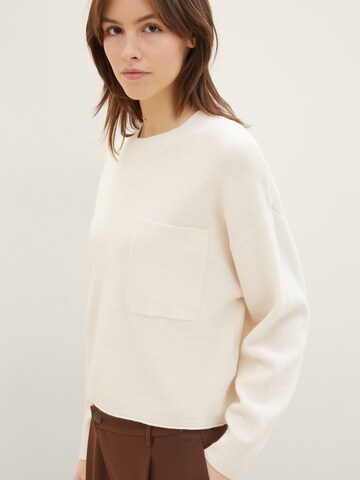 TOM TAILOR DENIM Pullover in Beige