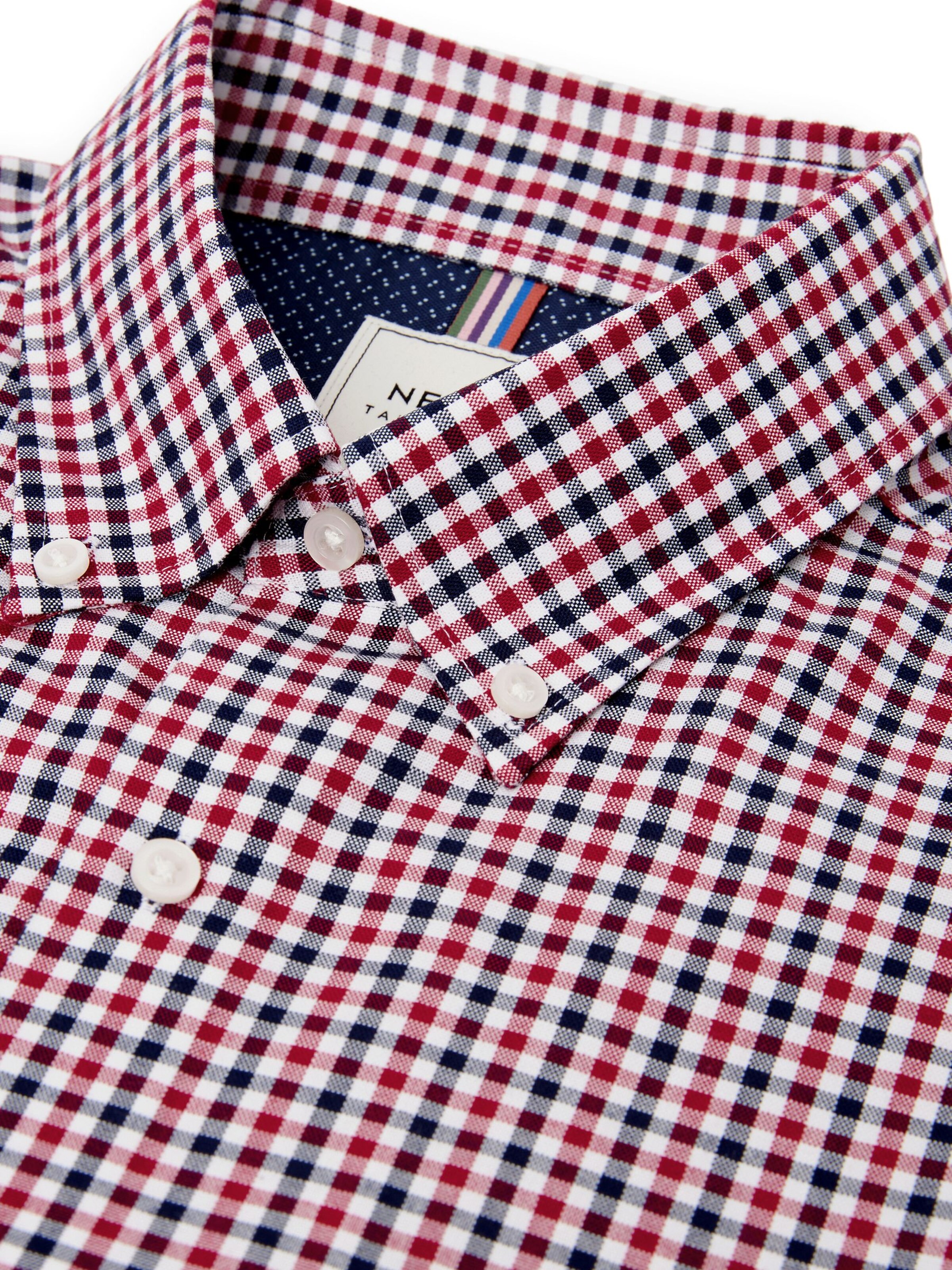Next Regular fit Button Up Shirt in Red