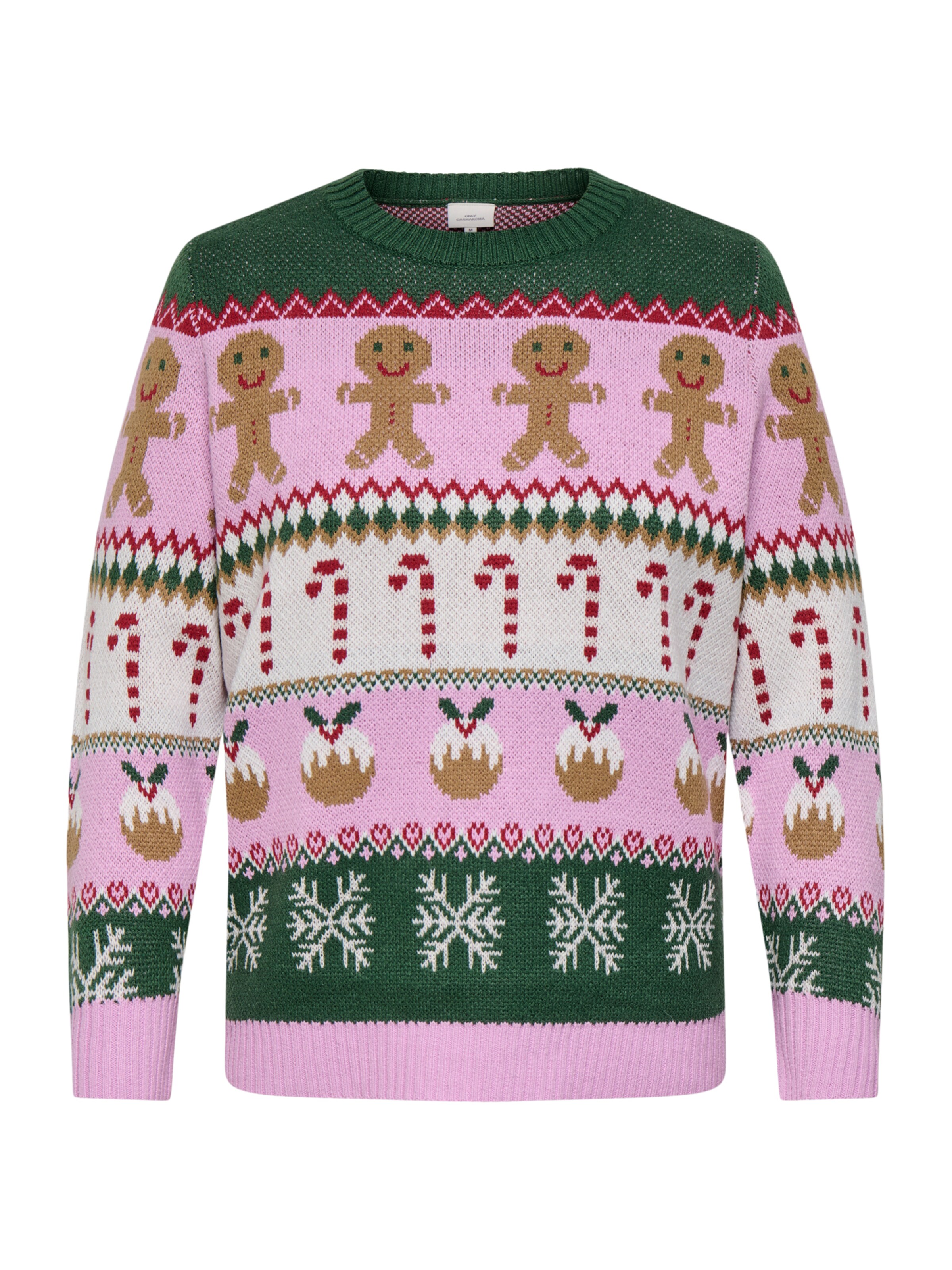 ONLY Carmakoma Sweater 'CARXMAS HO' in Pink: front