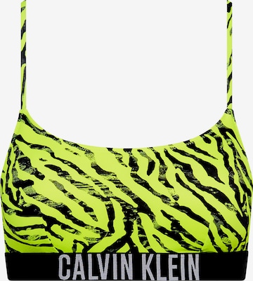 Calvin Klein Swimwear Bralette Bikini Top in Green: front