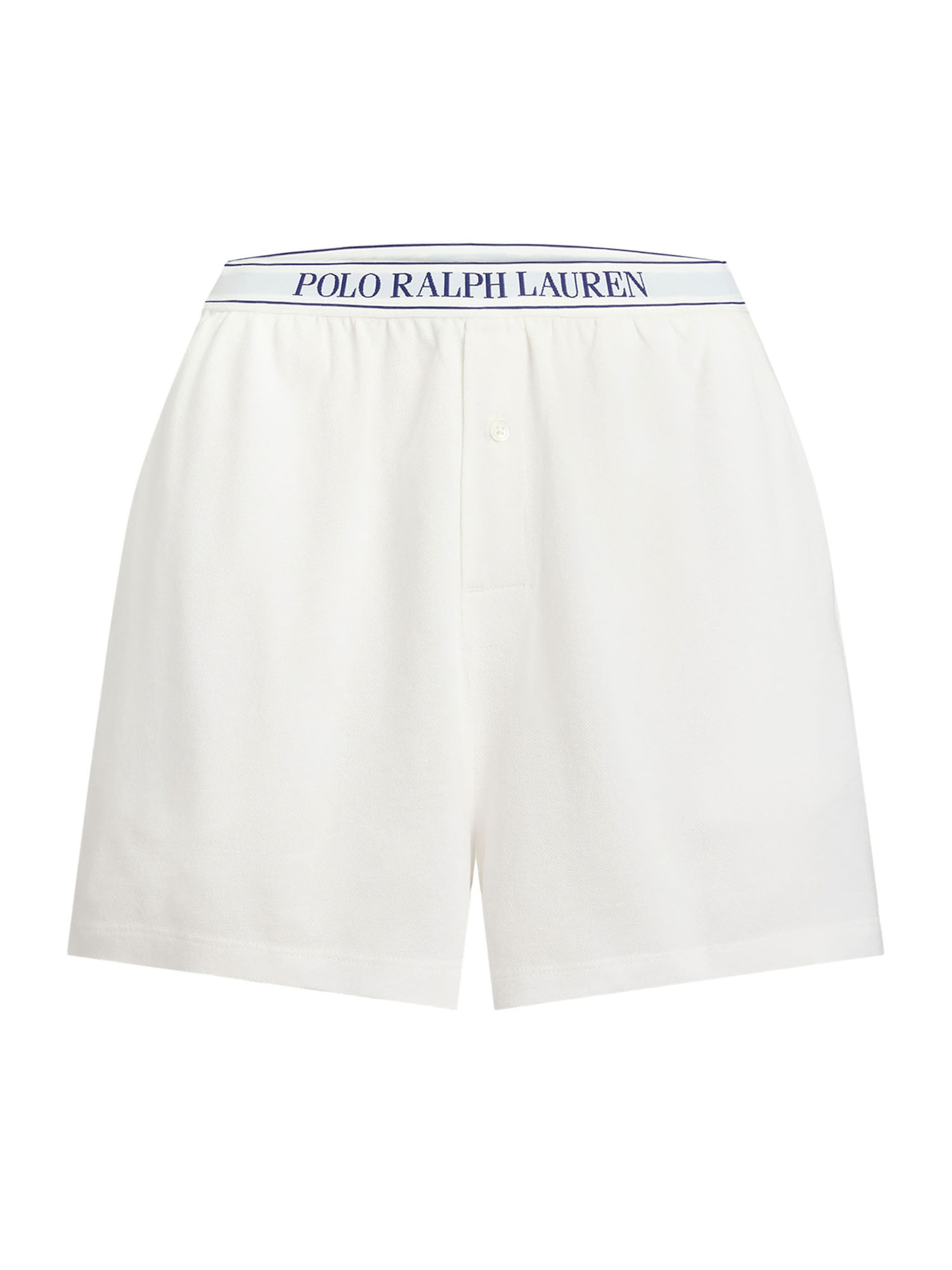 Polo Ralph Lauren Korte pyjama ' Knit Oxford ' in Wit: voorkant