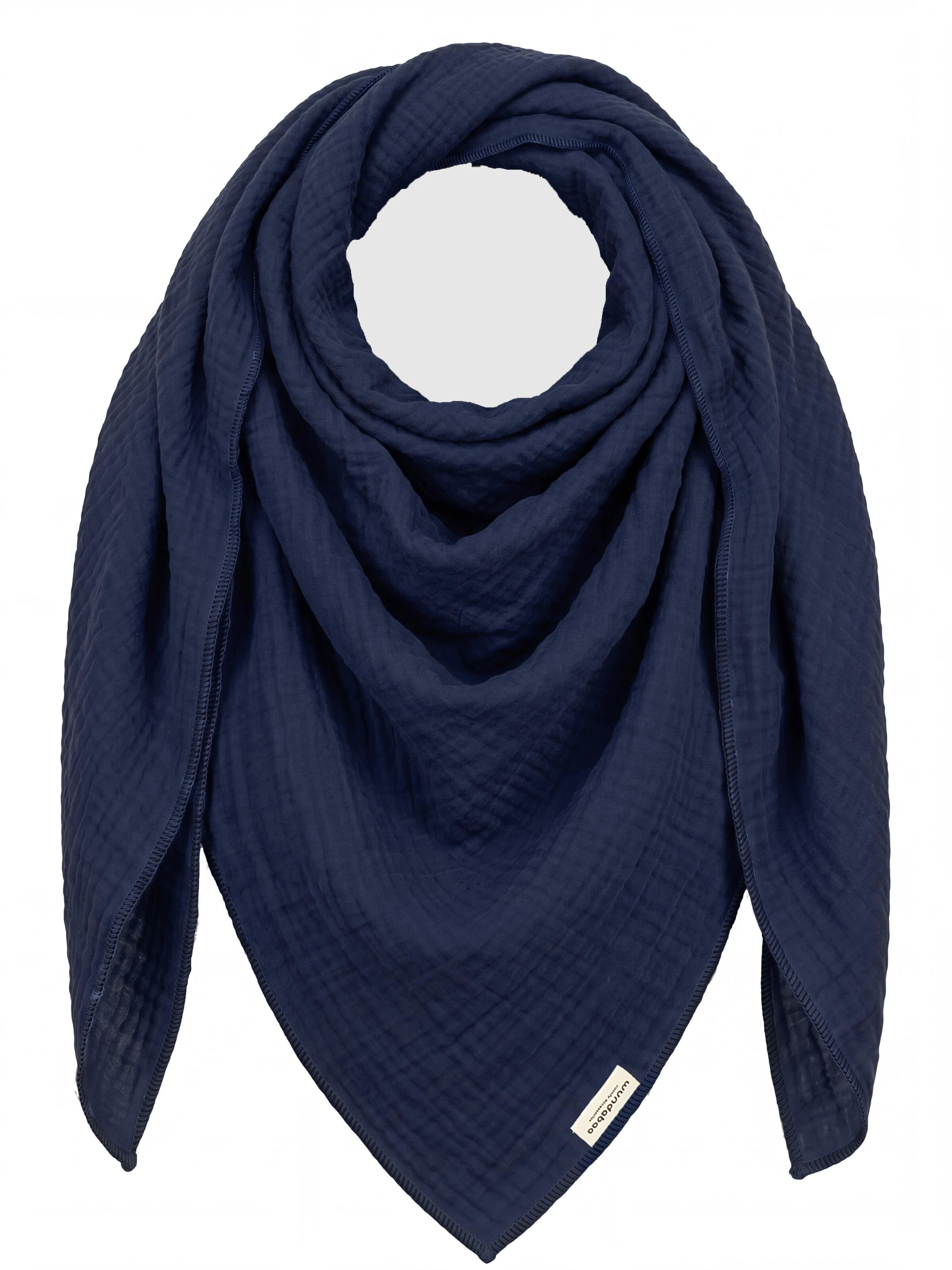 wundabaa Scarf 'Musselintuch 130x130 unifarben' in Blue: front