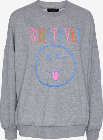 PIECESSweater majica 'Jace' - siva boja: prednji dio