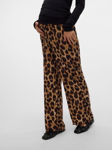MAMALICIOUS Wide leg Trousers 'MLNalene' in Brown