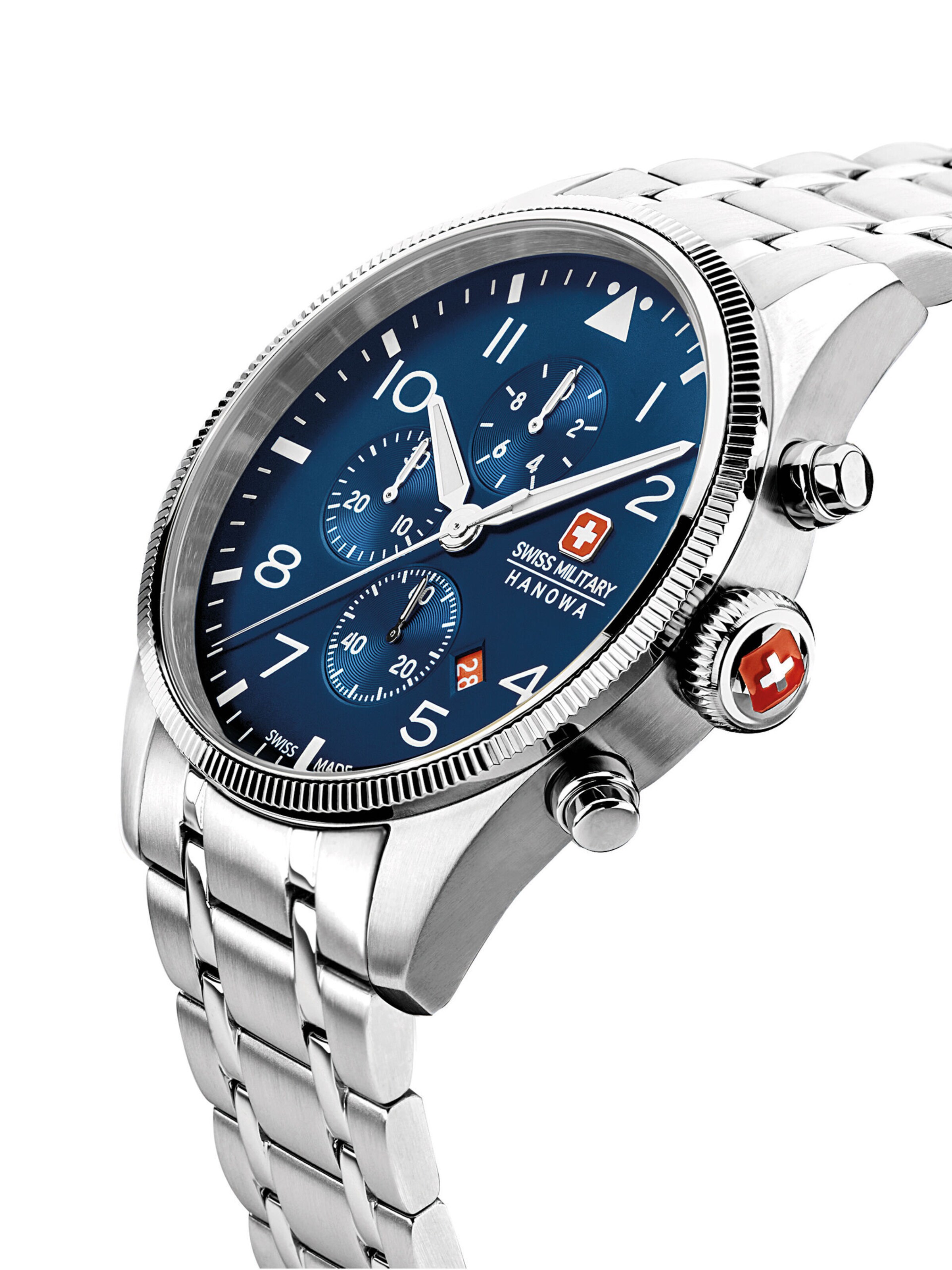 SWISS MILITARY HANOWA Analoog horloge 'Thunderbolt Chrono' in Zilver
