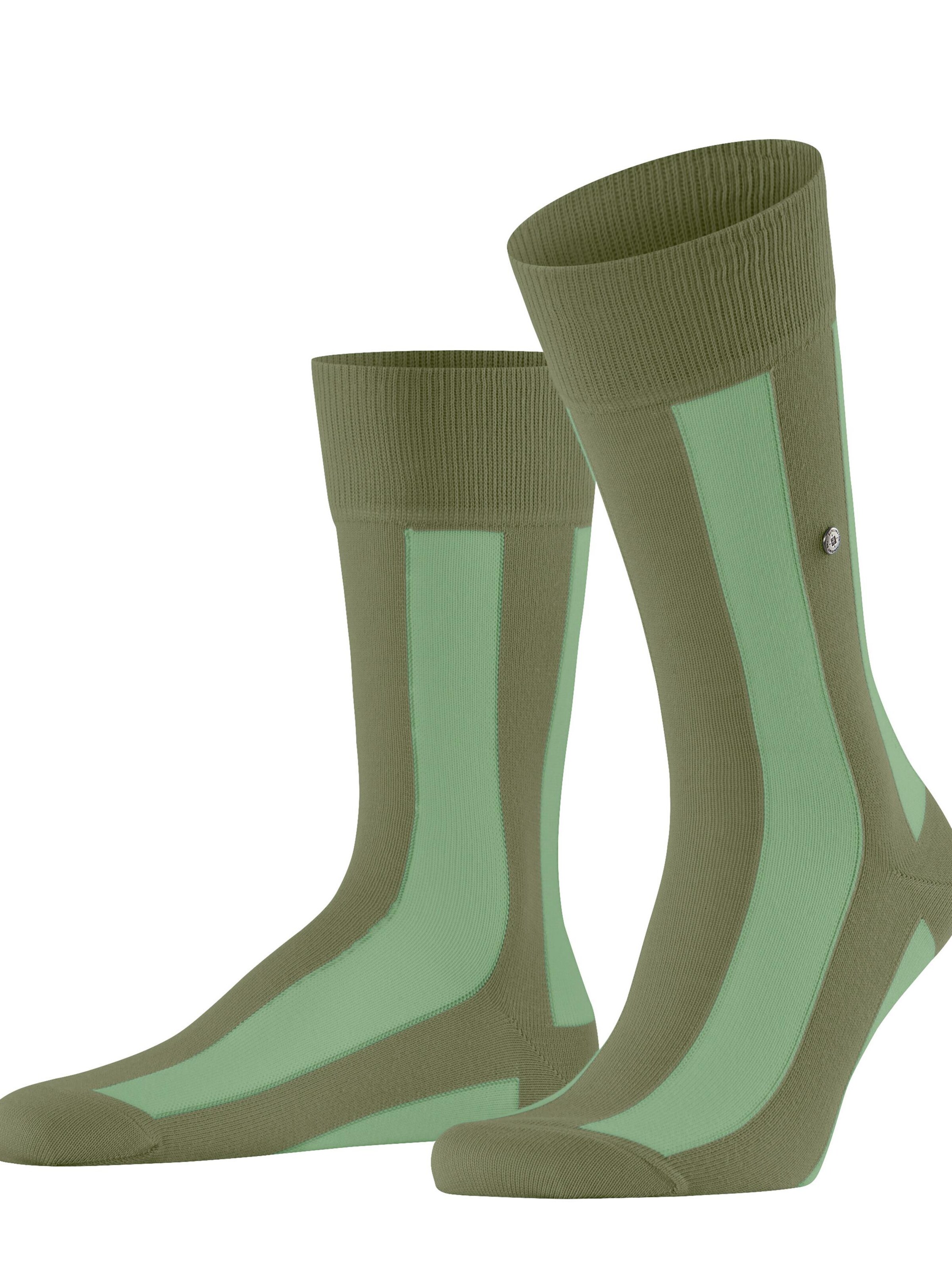 BURLINGTON Socken 'Retro Lines'‌‌‌‌‌‌ in Grün: Vorderseite
