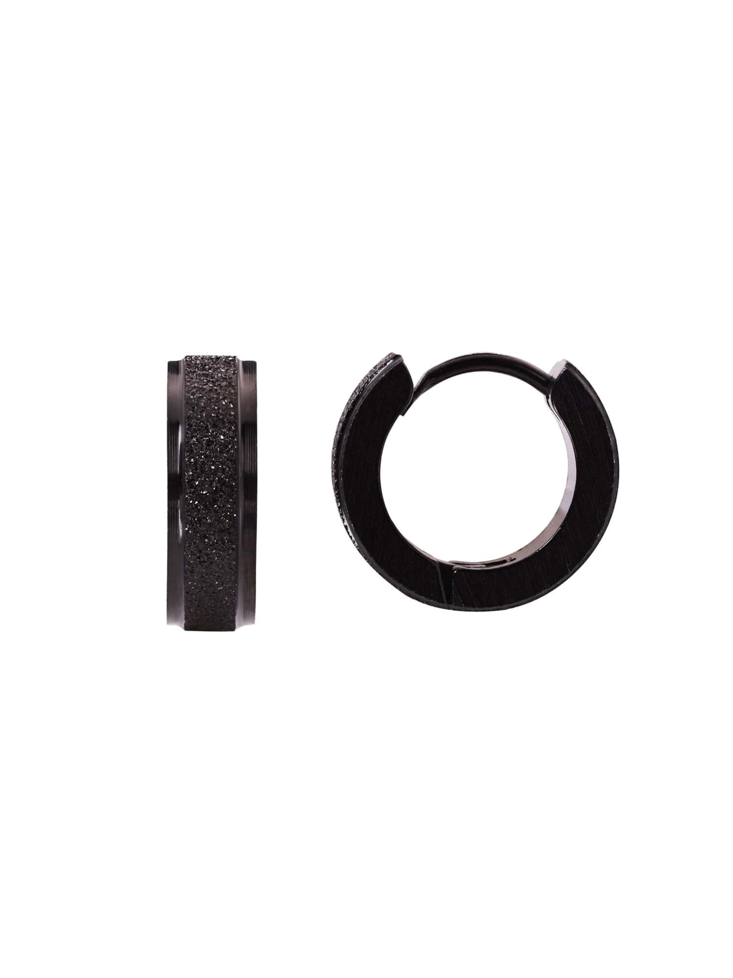 Heideman Ohrring 'Wayne' in Schwarz: Vorderseite