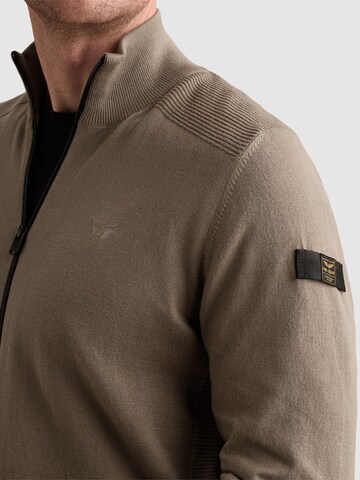 PME Legend Tröja 'Cardigan in 100% cotton with zipper closure' i grön
