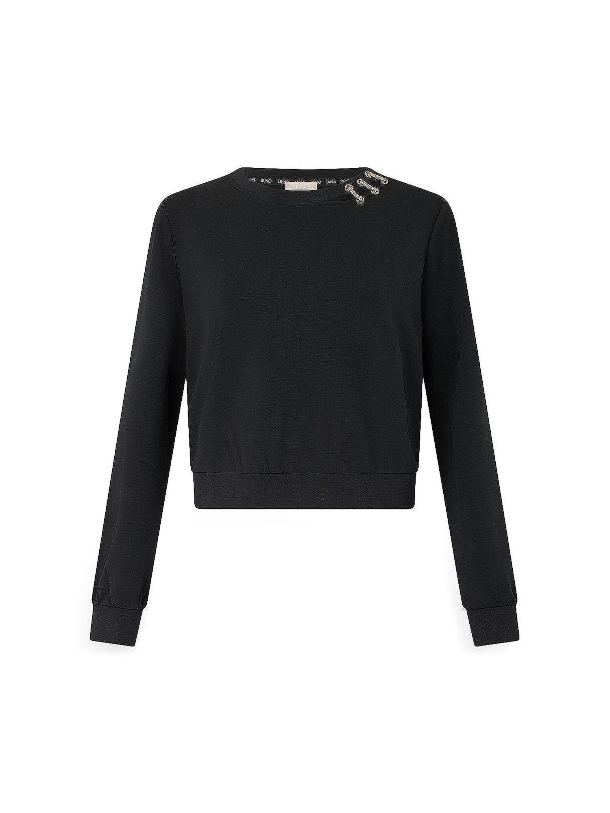 Bluză de molton de la Liu Jo pe negru: față