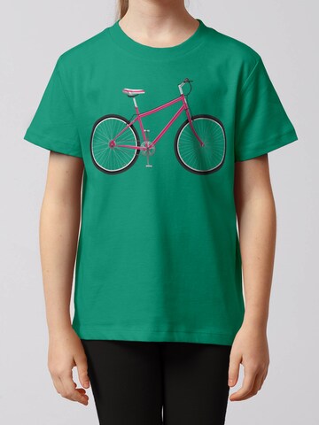 watabout.kids Shirt 'Pink Bike' in Green: front