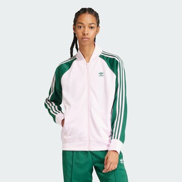 ADIDAS ORIGINALS Zip-Up Hoodie 'Adicolor Classics' in Pink: front