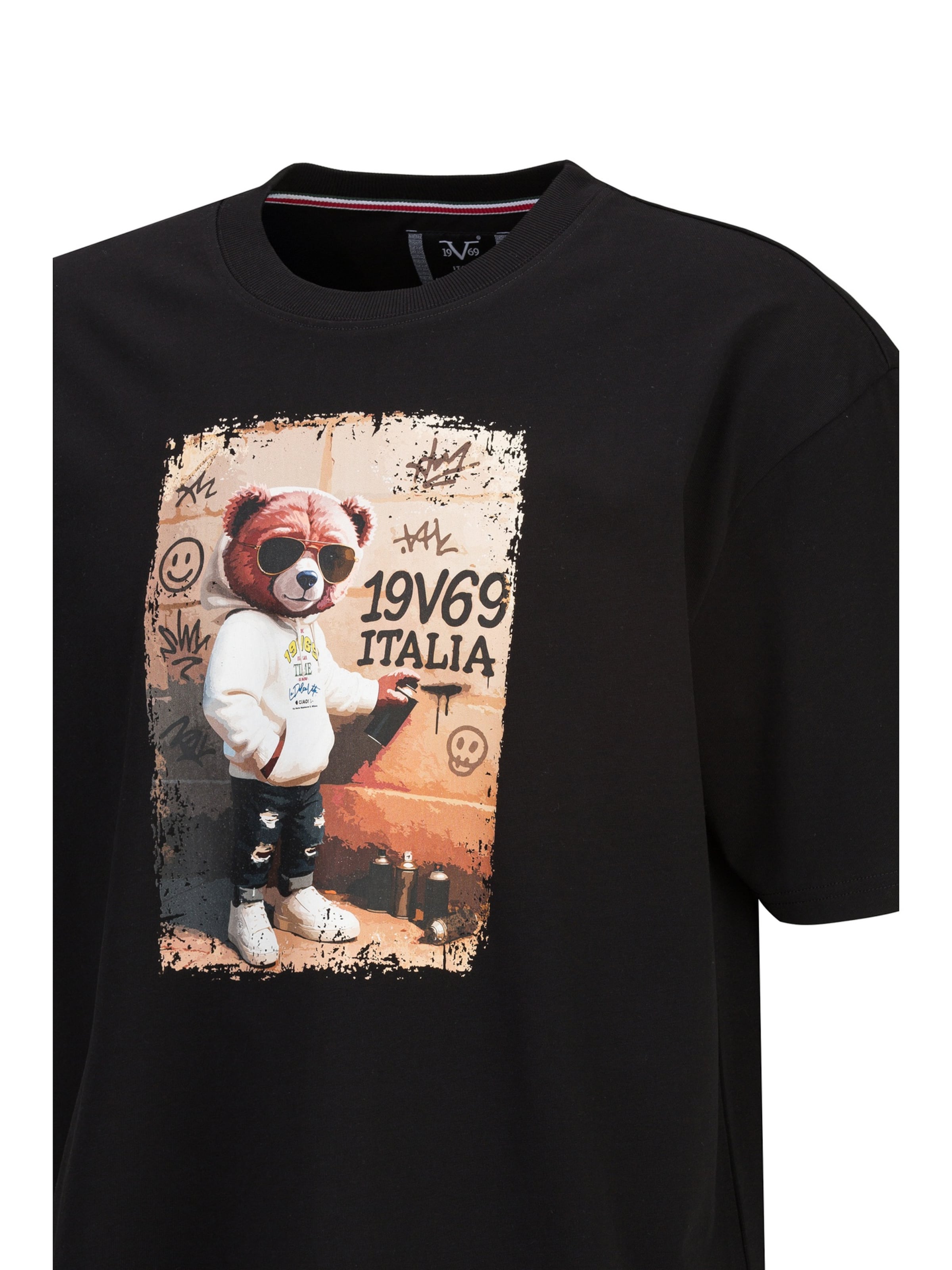 T-Shirt 'Tamaro Streetart' 19V69 ITALIA en noir