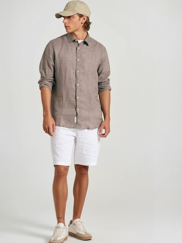 Funky Buddha Regular fit Overhemd in Beige