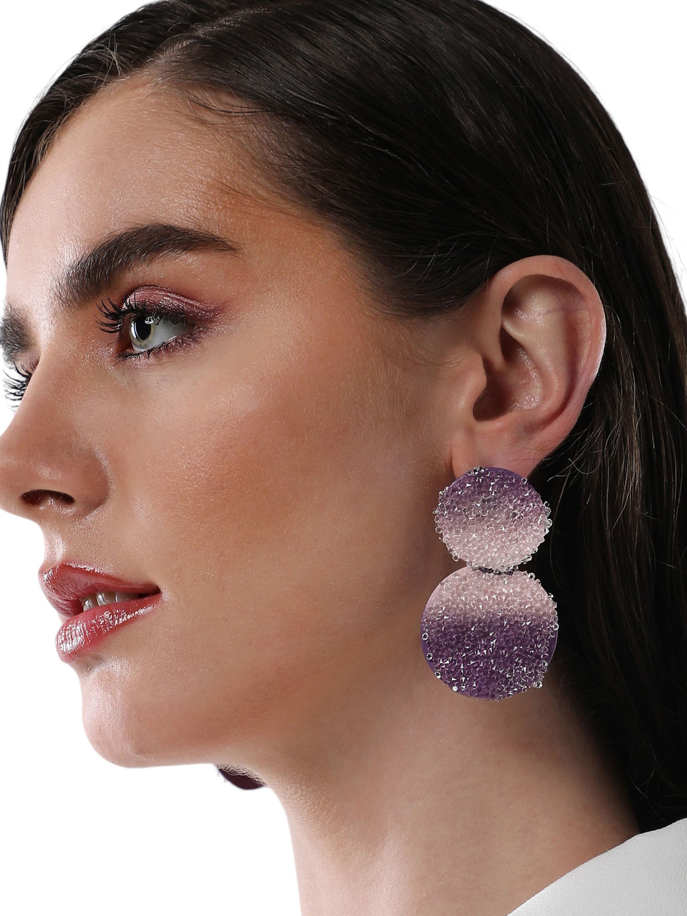 SOHI Náušnice ' Pheobe ' - Fialová: predná strana