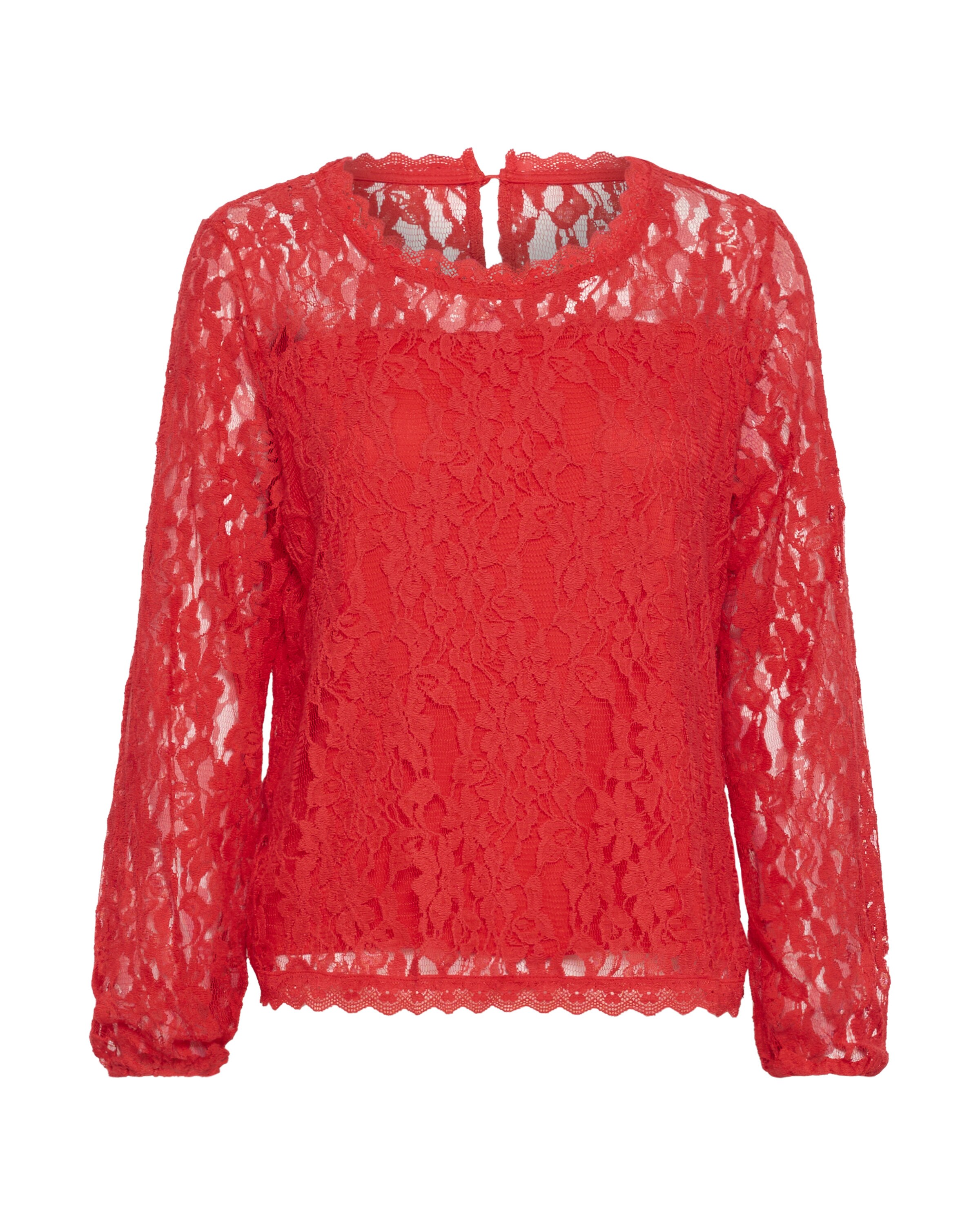 Cream Bluse 'Kit' i rød: forside