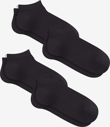 Albero Natur Füßlinge 'Bio-Baumwoll-Sneakersocken Unisex - 4er Pack' in Schwarz: Vorderseite