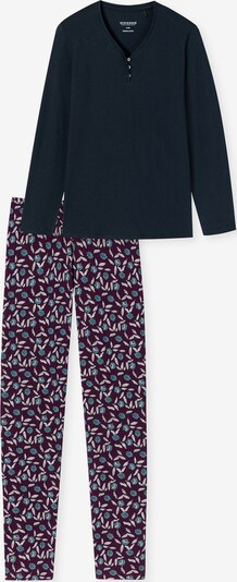 SCHIESSER Pyjama in de kleur Nachtblauw / Bordeaux, Productweergave