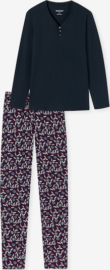 SCHIESSER Pyjama en bleu nuit / bordeaux, Vue avec produit