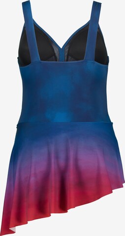 Ulla Popken Bralette Swimsuit Dress in Blue