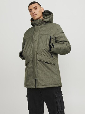 JACK & JONES Vinterparka 'Black' i grøn: forside