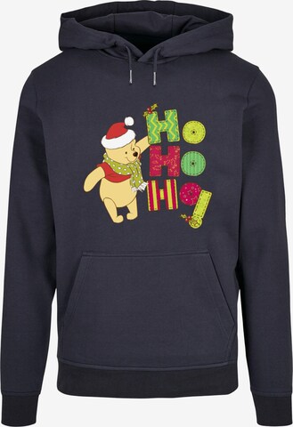 ABSOLUTE CULT Sweatshirt 'Winnie The Pooh - Ho Ho Ho Scarf' in Blauw: voorkant