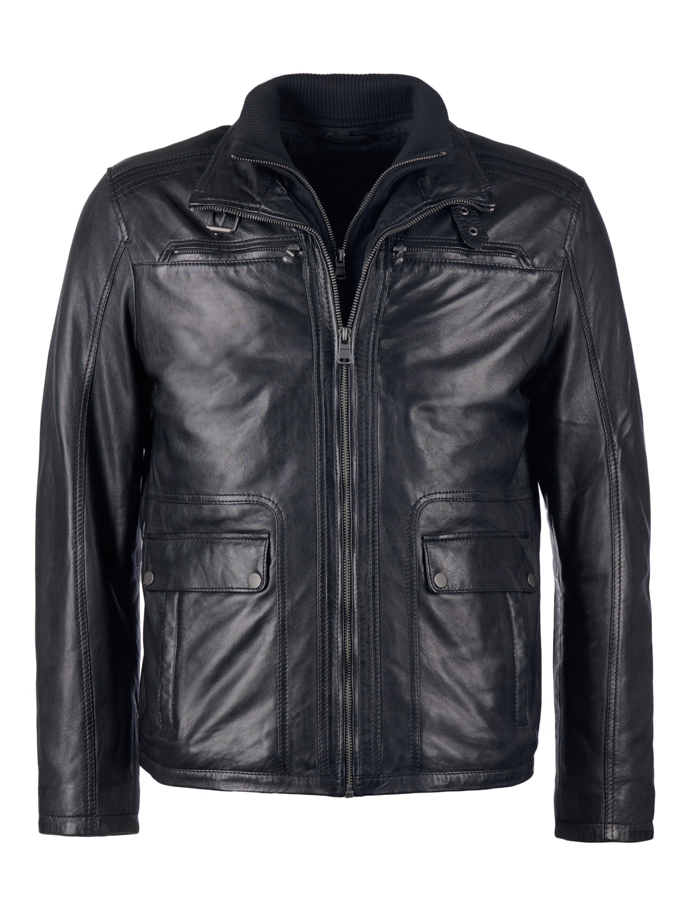 JCC Lederjacke in Schwarz: Vorderseite