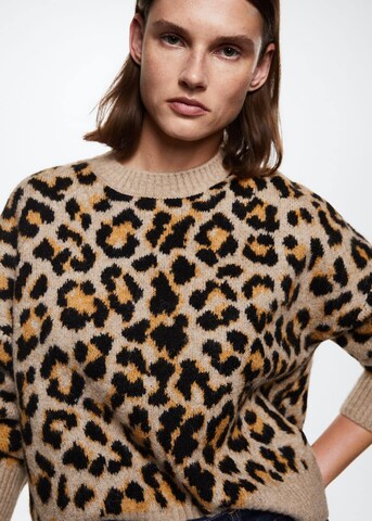 MANGO Pullover 'leopard' in Braun