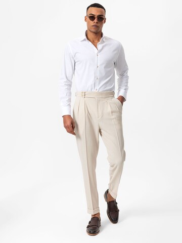 Antioch Slimfit Bandplooibroek in Beige